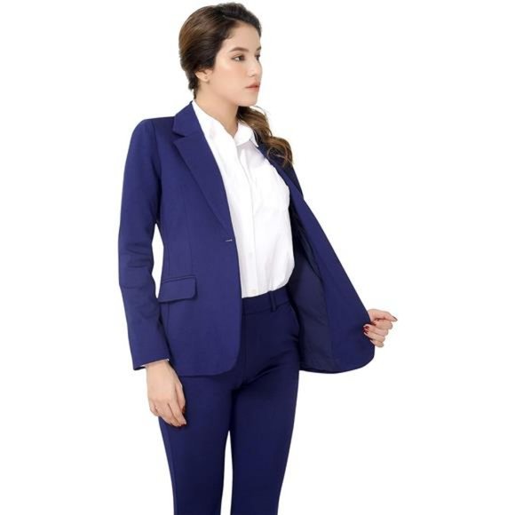 Women's Business Blazer Pant Suit Set for Work - Picture 3 of 7